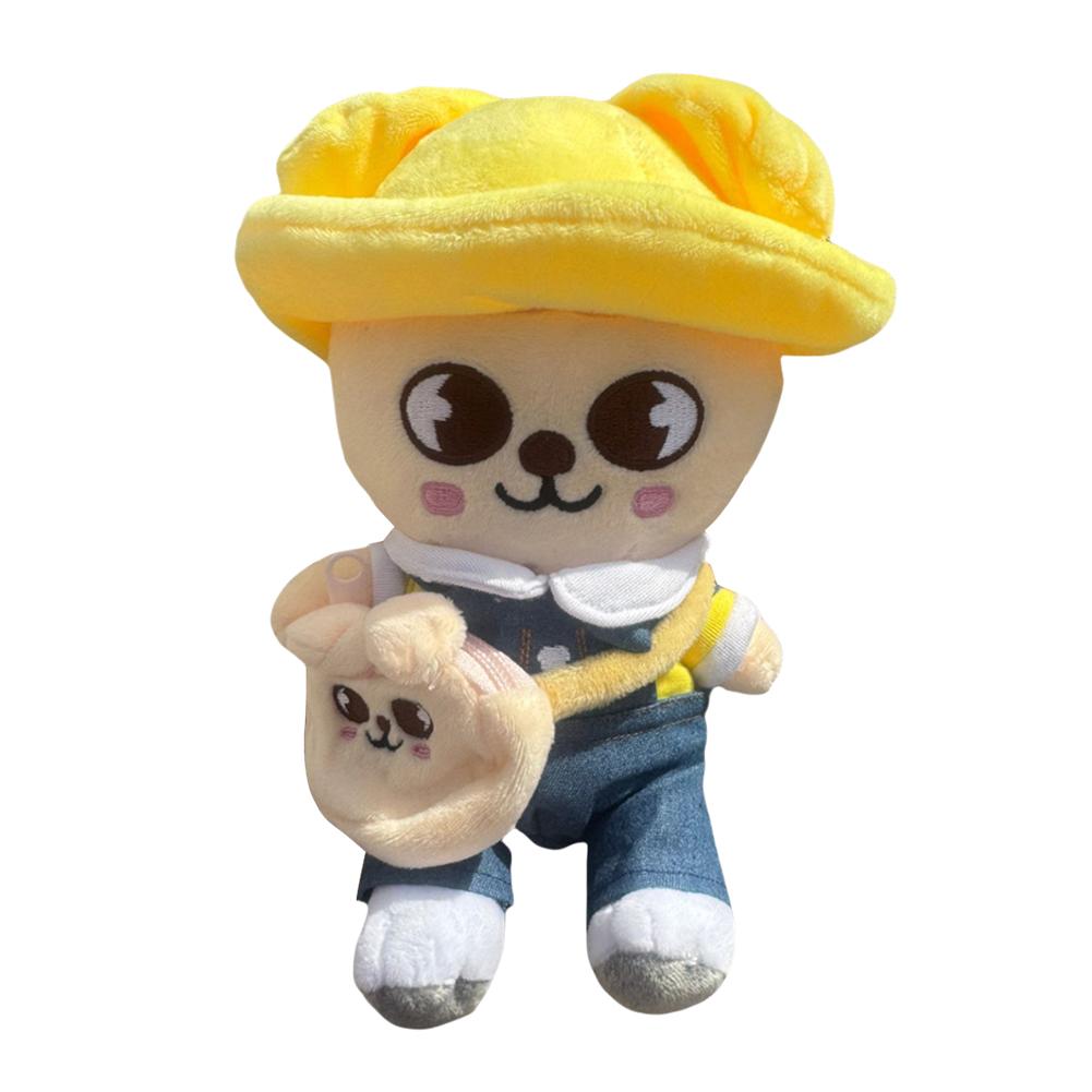 15 X 20 CM Plush Toy with Hat and Small Crossbody Bag Spring Kindergarten Stray Doll Cartoon Cute Doll for Holiday Surprise Gift