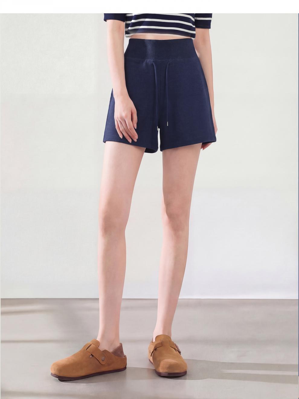 

Summer Maternity Wide-Leg Casual Shorts - Light Gray, Support-Free, Four-Point Design for Sports and Home Wear 2XL [70-77.5 kg] темно-синього кольору