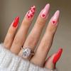Wearing Nail Piece Pink Love Nail Piece Wearing Nail Piece Finished Product Detachable Nail Piece, Wearing Nail