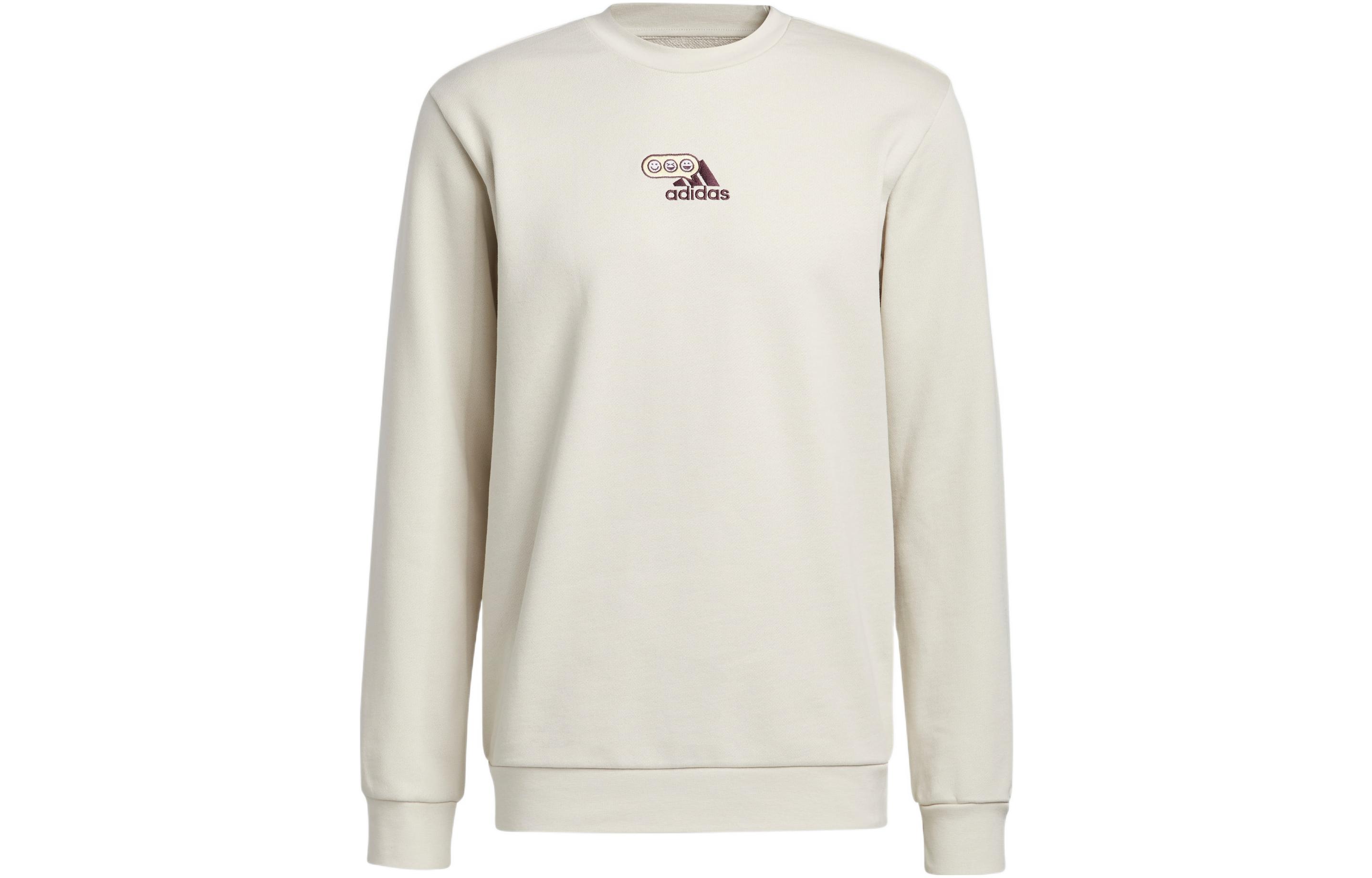 Adidas Sweatshirts Men s White Crew Neck Moderate Regular HM2497 L