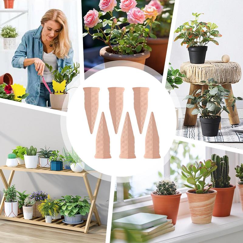 Plant Watering Stakes Clay 6pcs Plant Waterers Self-Watering Stakes Watering Devices Watering Cans Weather Resistant For Family