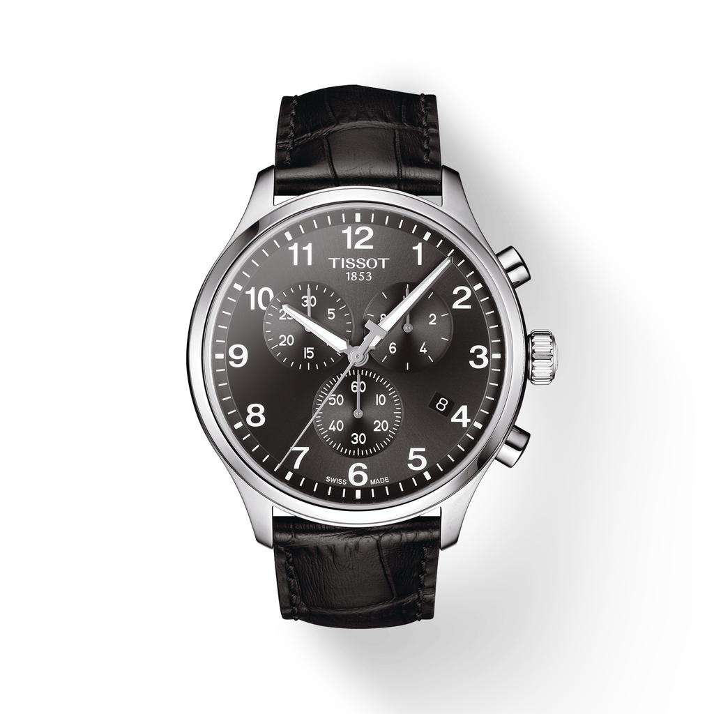 Tissot Leather Strap black Dial Men's Fashion Watch T116.617.16.057.00
