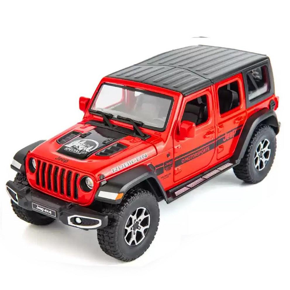 Премиум 1:Металлическая литая модель Jeep Wrangler Rubicon, масштаб 1:22, сплав, с инерционным механизмом - Красный
