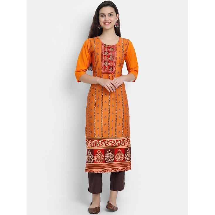 

Платье курти, женское, с полной печатью, в винтажном стиле, из высококачественного волокна, мягкое и дышащее, стильное и классическое, платье с круглым вырезом с принтом, мусульманское простое 2XL разноцветный