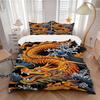 3-teiliges Koi-Drachen Weiches Bequemes Bettwäsche-Set, Für Schlafzimmer, Gästezimmer Und Wohnheim, Ganzjahresnutzung, Hochauflösender Druck143