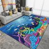 Ocean Underwater World Fish Dolphin Octopus Area Rug,Carpet Rug for Living Room Bedroom Sofa,Kitchen Bathroom Non-slip Floor Mat