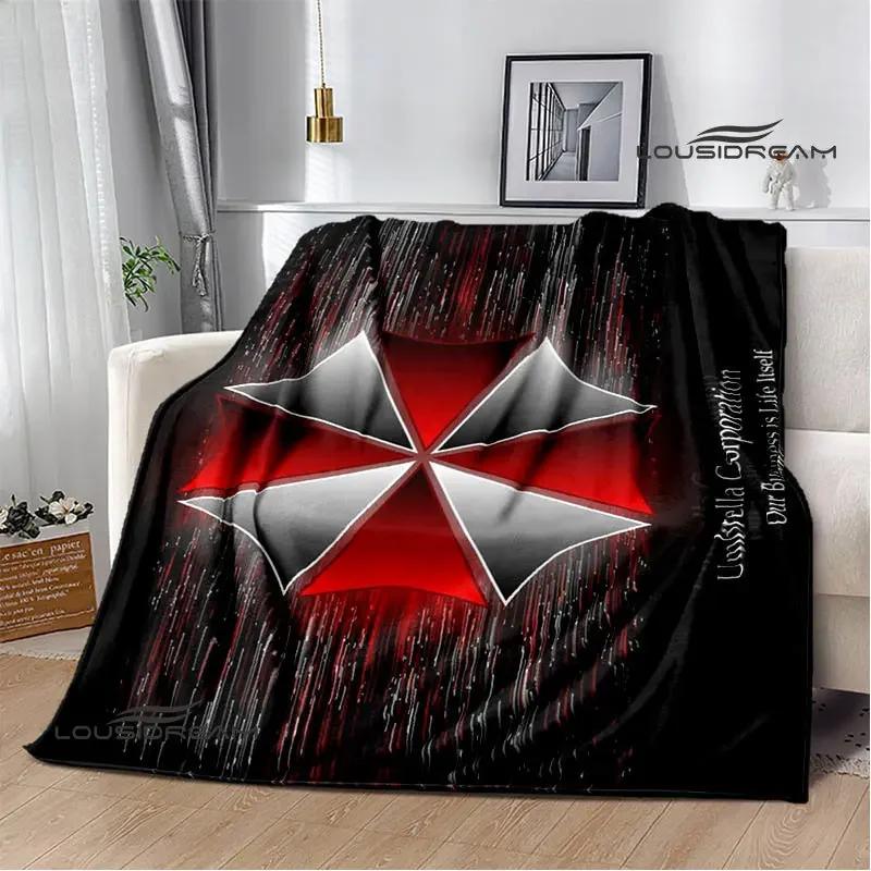 Biochemical Umbrella Printed Blanket Kids Warm Blanket Flannel Soft and Comfortable Blanket Home Travel Bedding Gift