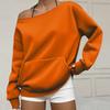 Women's Off Shoulder Long Sleeve Sweatshirt Loose Fit Streetwear Pullover Top