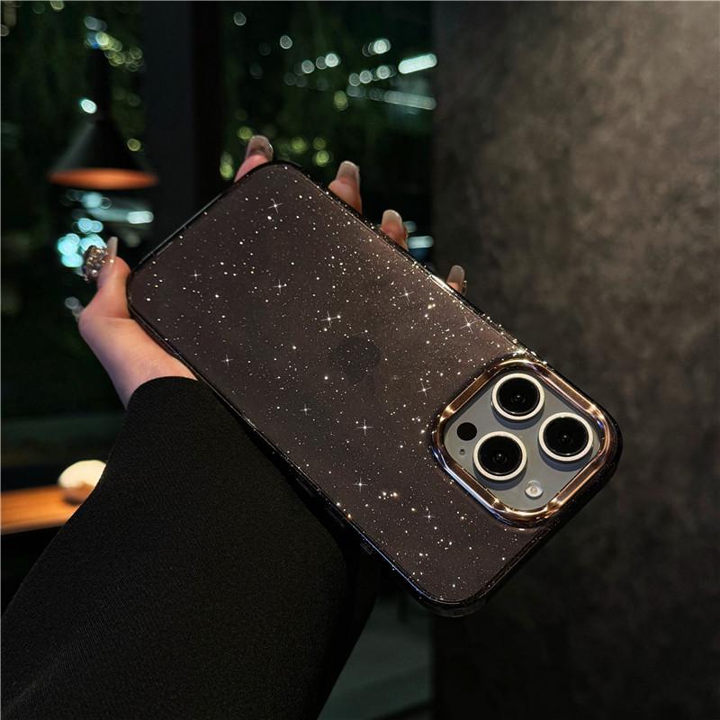 

Compatible Gold Light Glitter Phone Case for iPhone 13, 14, 15, 16 Pro Max - Anti-drop Protective Cover 16 Pro