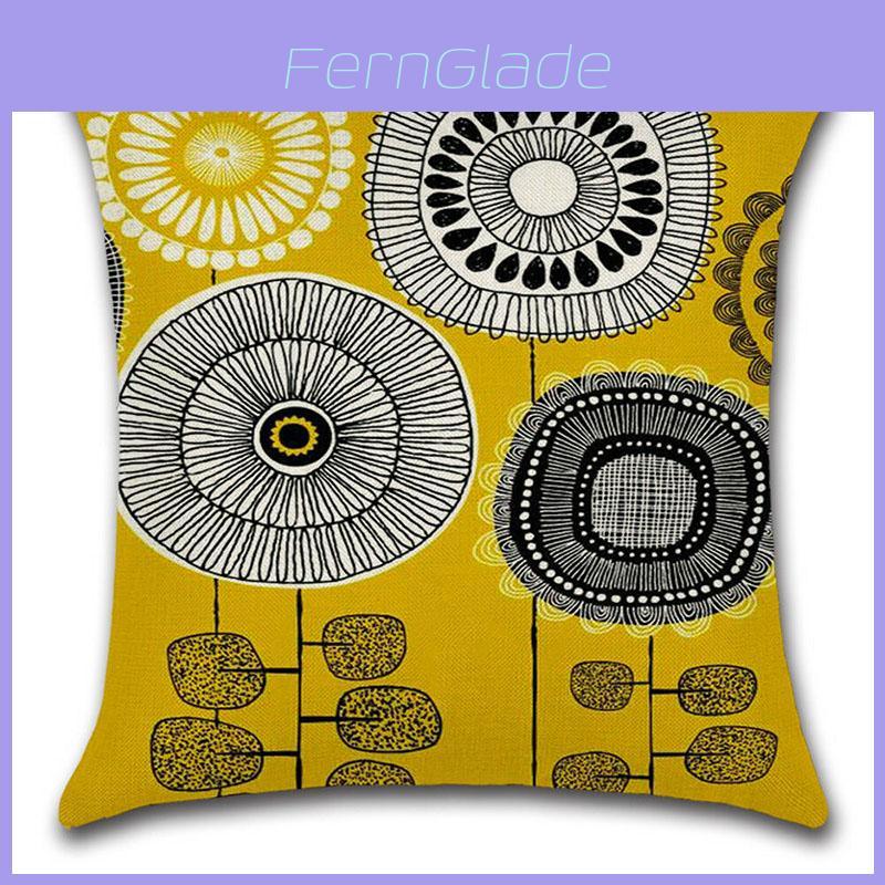 Elegant Fashion Flower Cotton Linen Cushion Cover For Home Bed Sofa Decor 45cm