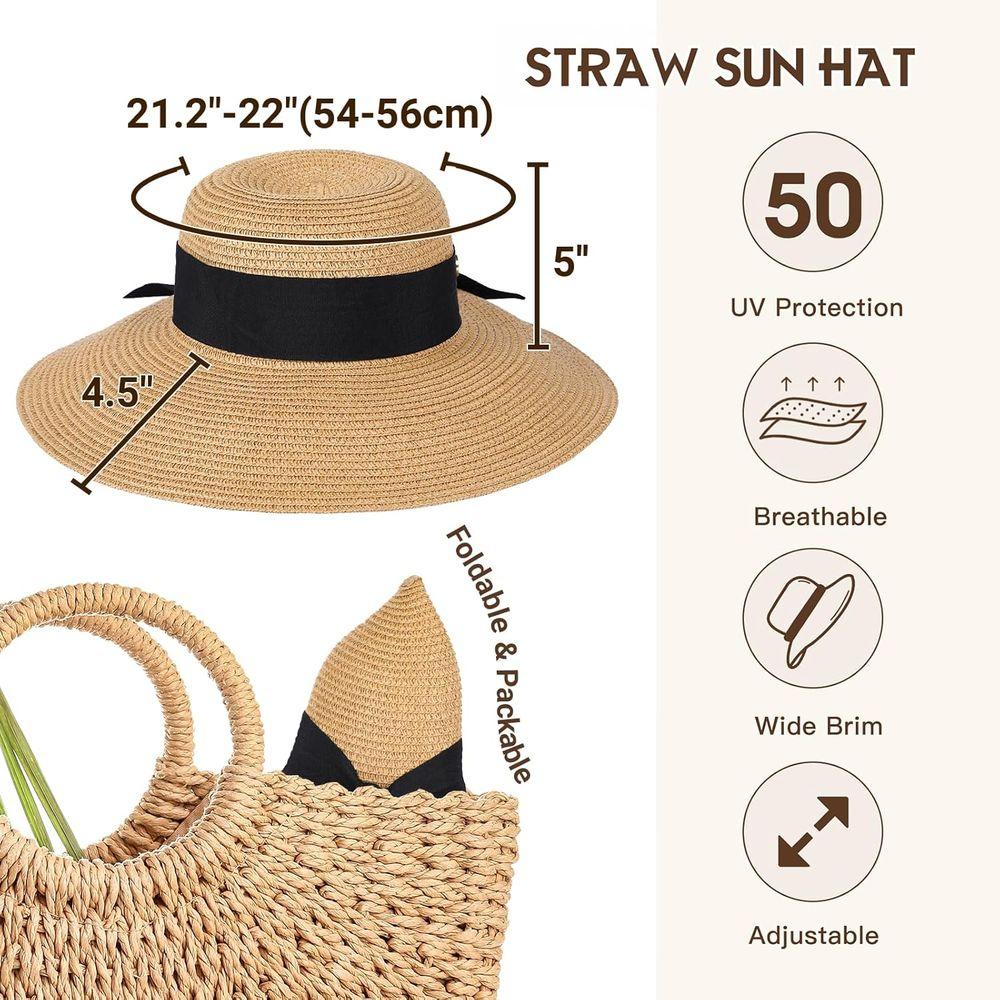 Wide Brim Sun Hats for Women with UPF 50+ UV Protection, Floppy Summer Hats