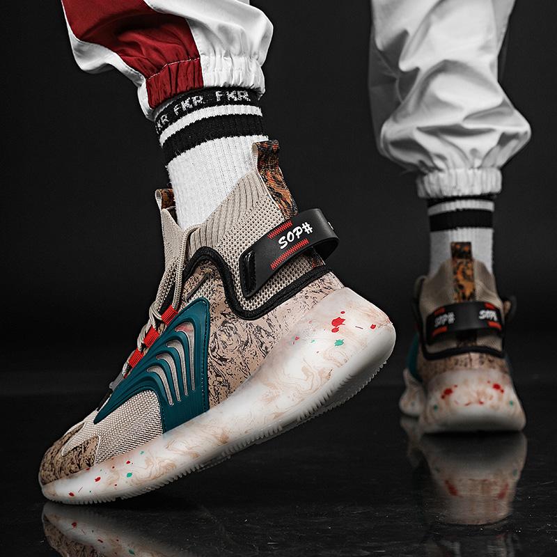 35-47 Unisex Modetrend Sommer Fliegende gewebte atmungsaktive große High-Top-Sport-Fitness-Schuhe