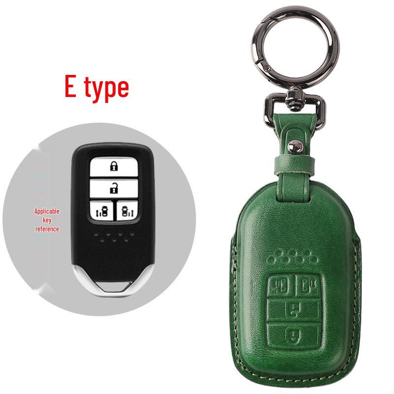 Genuine Leather Key Case for Honda Civic 11th Gen, Accord, Lingpai, Crown Road, CRV - Handmade Cowhide Key Bag