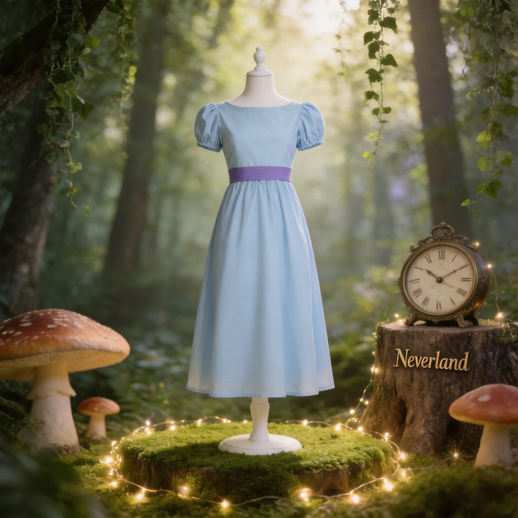 Peter Pan Wendy Darling Cosplay Kleid für Mädchen aus Milchseide für Comic Con Kostüme
