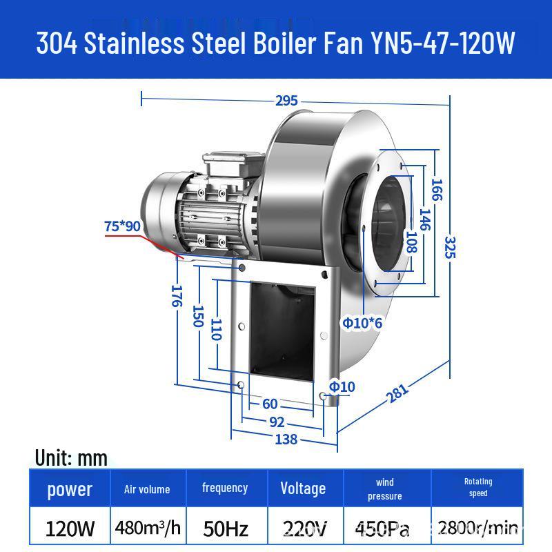 High-Temperature Resistant Stainless Steel Boiler Induced Draft Fan, Dust Removal, 380V/220V