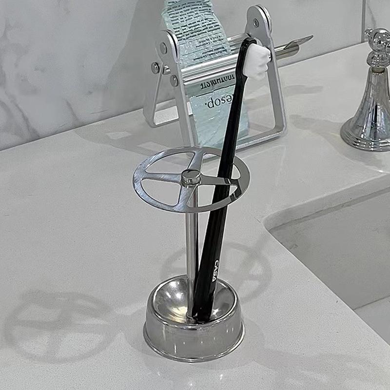New Stainless Steel Toothbrush Stand Toothpaste Holder Home Storage Organizer Kitchen Rack Bathroom Tool Lazy Tube Squeezer