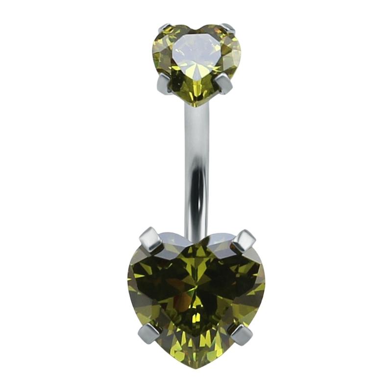 Edelstahl Herz Kristall Bauchnabelring Stilvolles Bauchnabel Accessoire Körperpiercing Schmuck für Modebewusste Frauen