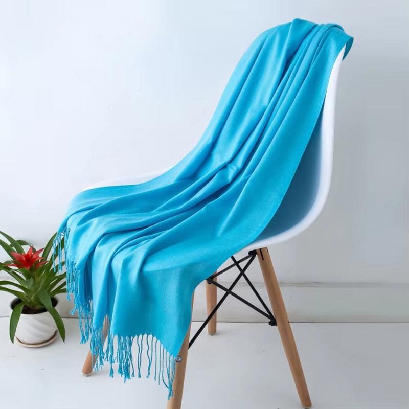 Luxury Design Brand Solid Women Cashmere Scarf Autumn Winter Warm Shawls Wraps  Men's Pashmina Tassel Scarves Female Foulard