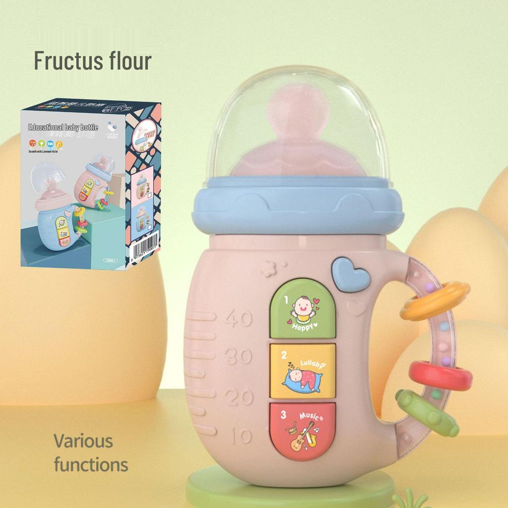 Bilingual Baby Teether Toy with Soothing Sounds & Storytelling Functions