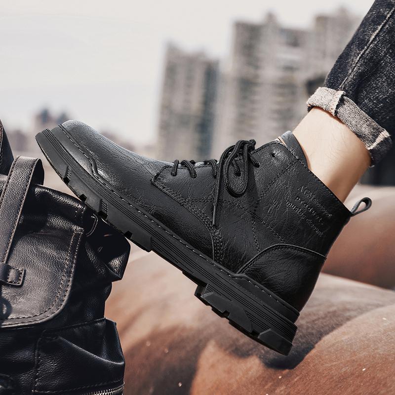 New Men Boots Comfortable Spring Autumn Warm Waterproof Fashion Ankle Boots Casual Men Leather Working Boots Men