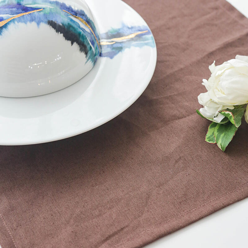 Brown Cotton Linen Kitchen Cloth Table Mat S S