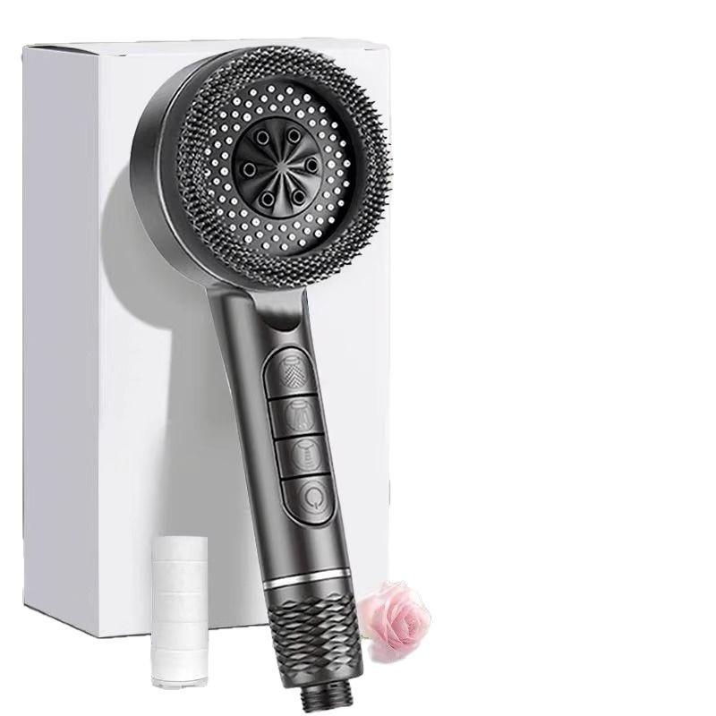Cross-border Shower Head Set with Powerful Booster and Piano Button Filter