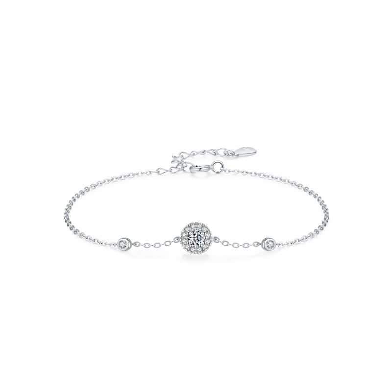 

Ailmay New Design 925 Silver Fashion Water Drop Geometric Design Chain Bracelet For Women Wedding Fine Jewelry