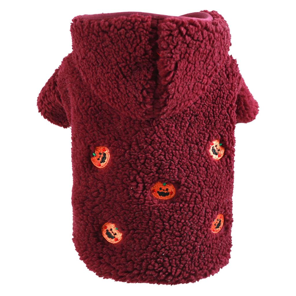 Pet Dog Clothing Winter Warm Two Feet Wearing Hoodie Embroidery Bear Embroidery Pattern Lamb Pet Clothes for Medium Dogs Girl