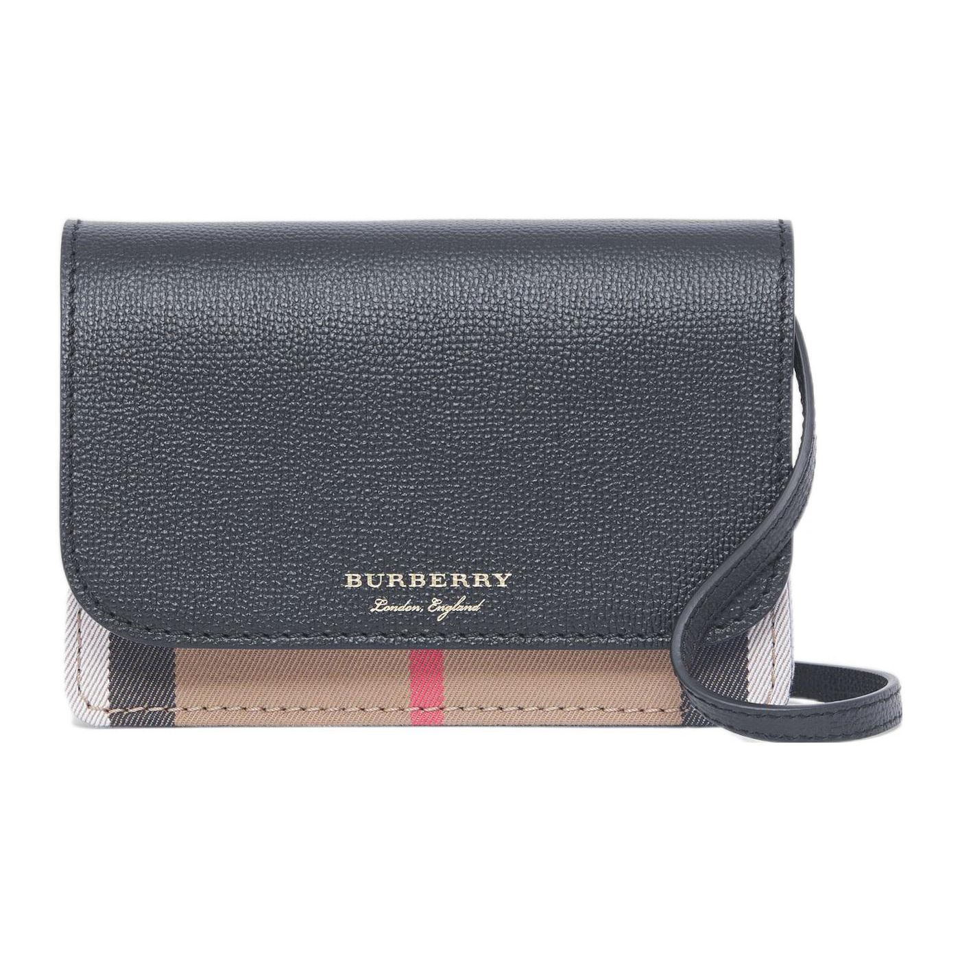 

Burberry New Version Belt Woc Vintage Classic Check Cotton And Leather Shoulder Crossbody Bag Regular Women bags Black 80463161 Basic Set (Bag+Dust Bag)