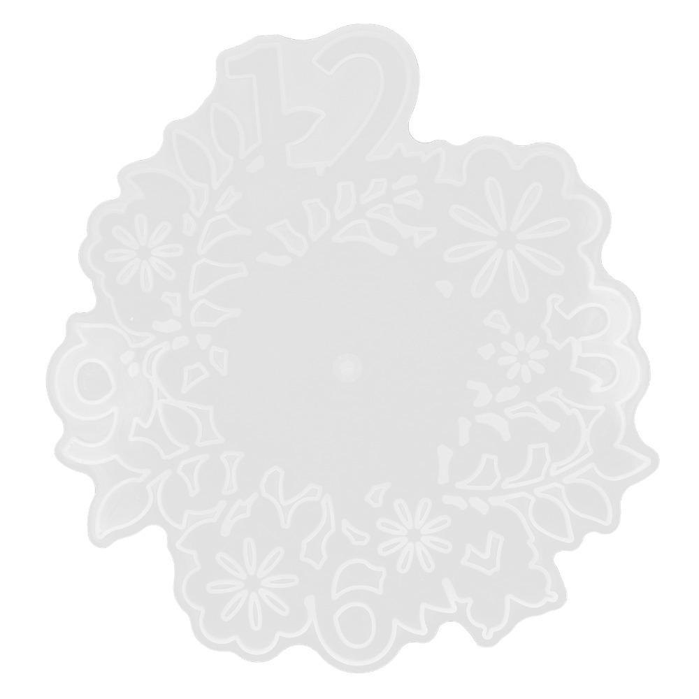 Resin Jewelry DIY White Silicone Clock Mould Silicone Floral DIY Clock Mould 12 Inch Large Clock Resin Mould Home Decor