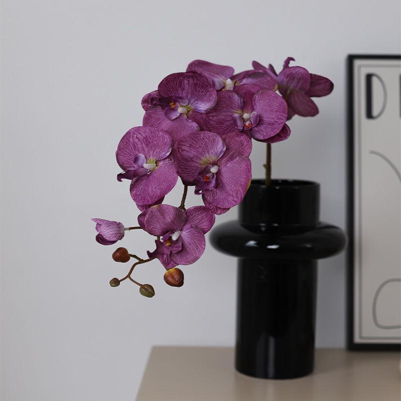 French Retro 9-Head Phalaenopsis Light Luxury Artificial Flower for Living Room, Dining Table, Weddings, and New Year Decoration