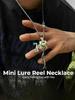 Men Women Mini Fishing Reel Jewelry Set Line Wheel Pendant Necklace Fashion Sporty Outdoor Fishing Jewelry Gift for Anglers