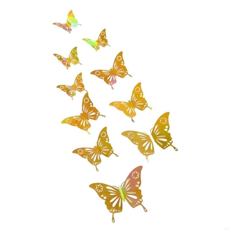 3D Butterfly Wall Decoration Hollow Butterfly Decals 3D Butterfly Wall Sticker X3UC