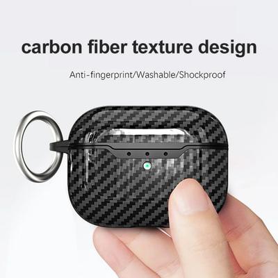 Shockproof Carbon Texture Wireless Earphone Accessories Magsafe Cover Case Fit For AirPods 1 2 3 4 Pro 2 All Around Protection