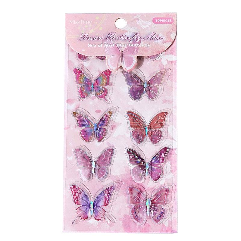 Dream Butterfly Whispers: Gold Foil 3D Butterfly Stickers for Journals & Collages - 6 Styles