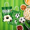 Football-Themed Tote Bag Party Football Pattern Gift Bag Sporty Shopping And Beverage Paper Bag