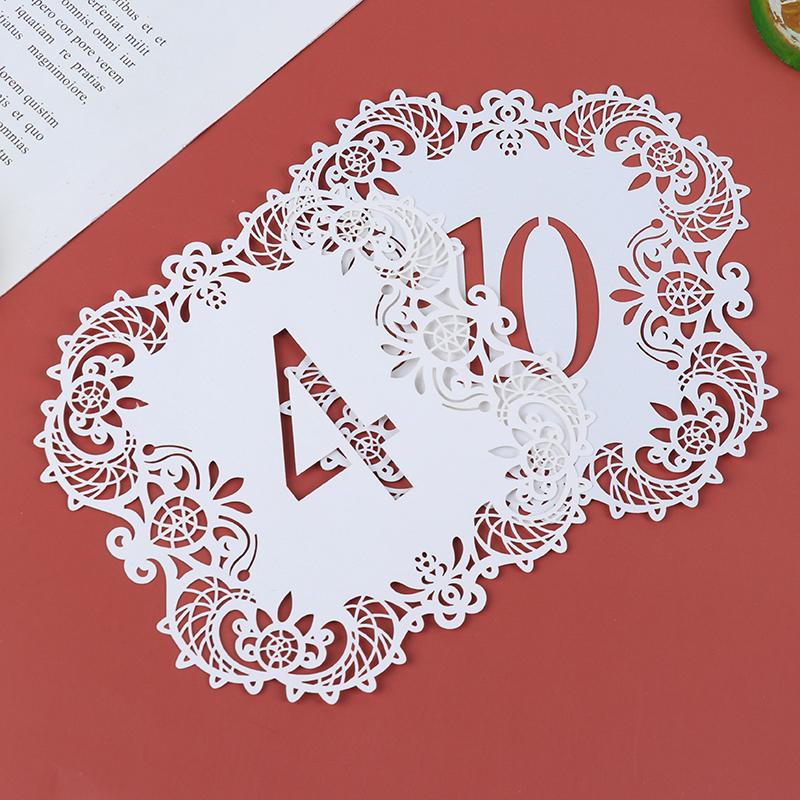 10Pcs/Set Table Numbers 1-10 11-20 Table Number Cards For Weddings Party Banquet