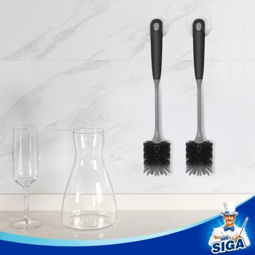 MR.SIGA Long Handle Bottle Brush for Cleaning Water Bottles, Long Glasses, and Mug Bottles, Set of 2