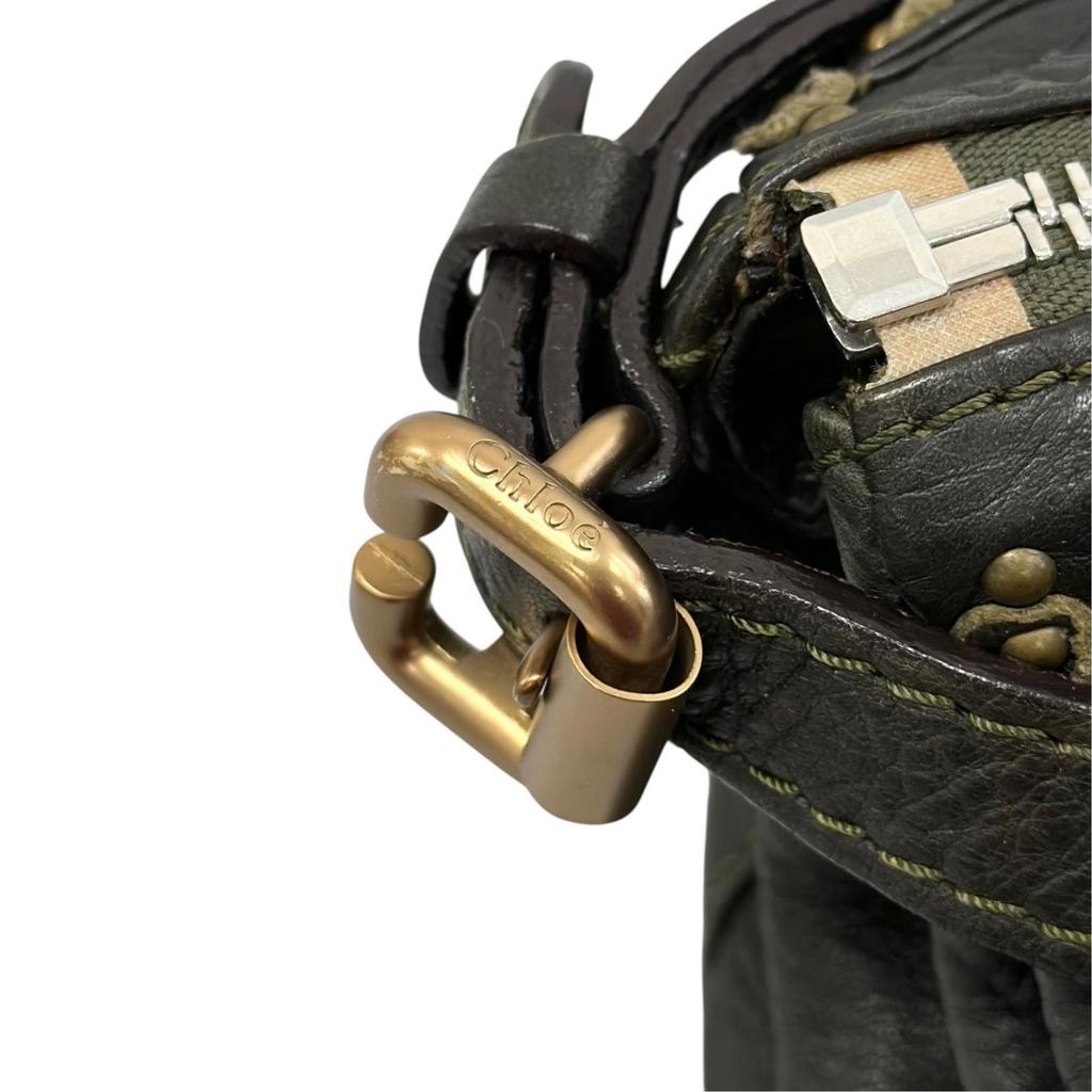 Chloe Paddington Mini Handbag Dark Green Women Used
