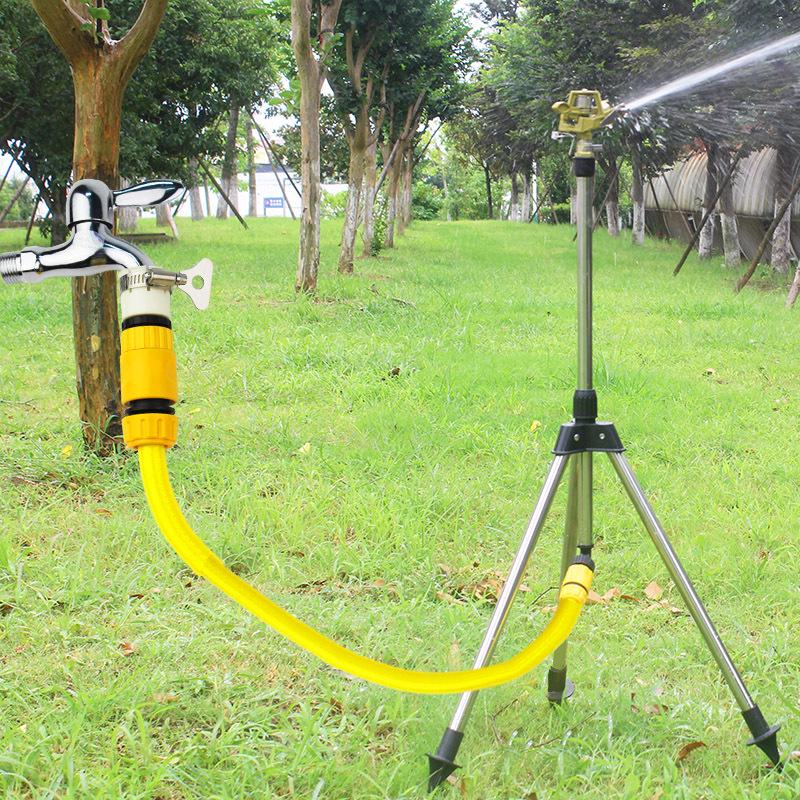 Zinc Alloy 360° Rotating Sprinkler with Tripod Stand for Lawn Irrigation