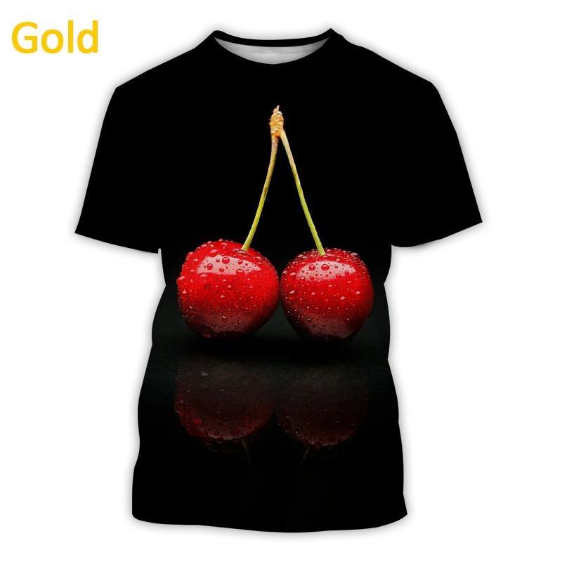 Fruit Cherry 3d Printed T-shirt Men Women Summer Short Sleeve T-Shirt Fashionable Comfortable Casual Breathable O-Neck T-Shirts