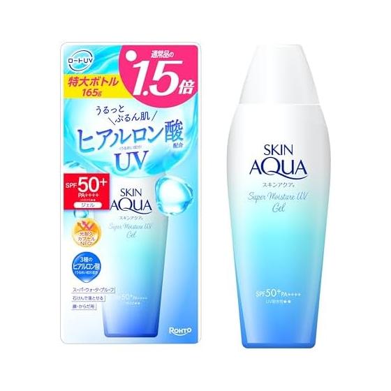 SKIN AQUA Суперувлажняющий УФ-гель Большой объем 165 г (Без парабенов, без минерального масла, содержит гиалуроновую кислоту, без отдушек, без красителей) SPF50 +