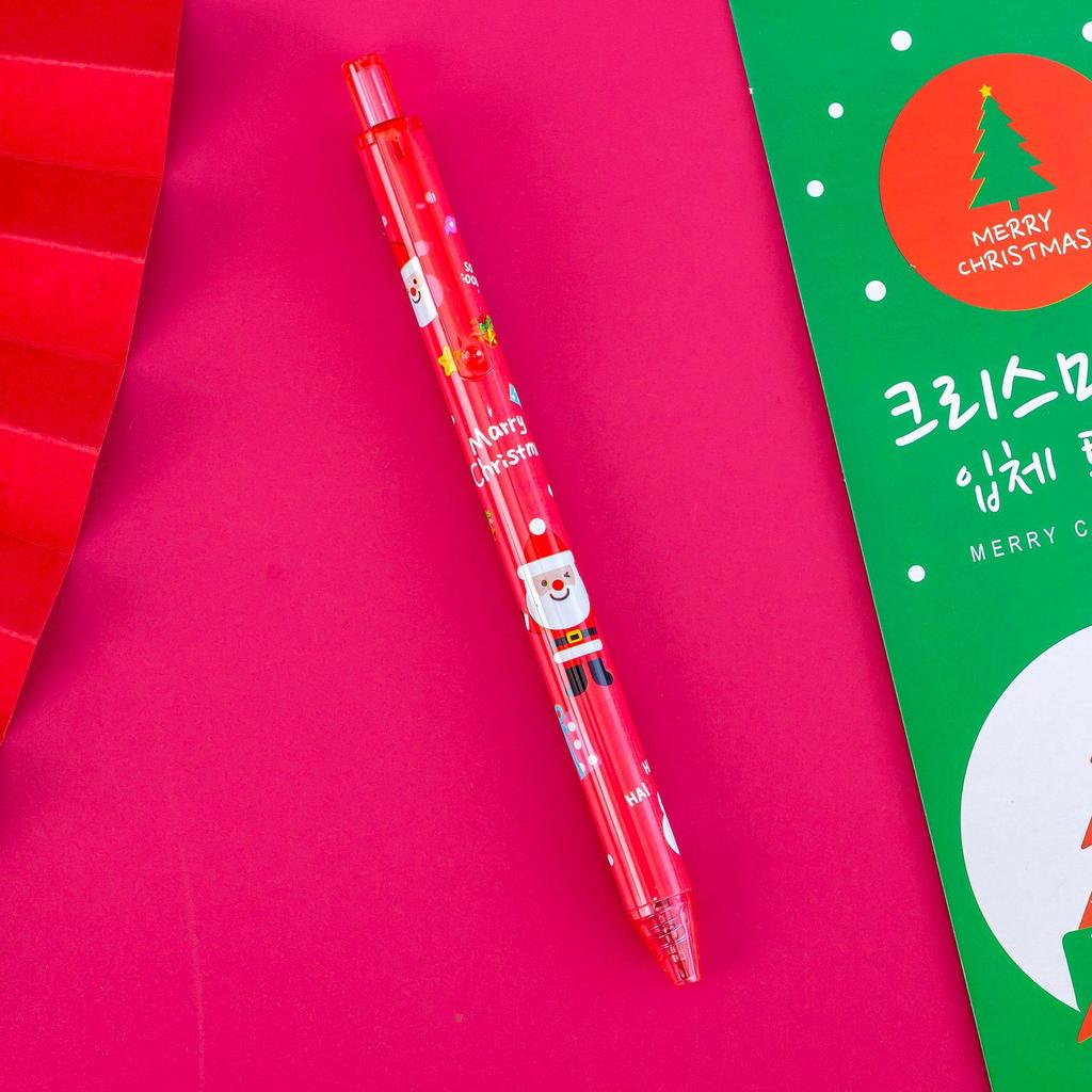Creative Christmas Cartoon Click Gel Pen - Black Ink Signature Pen for Students