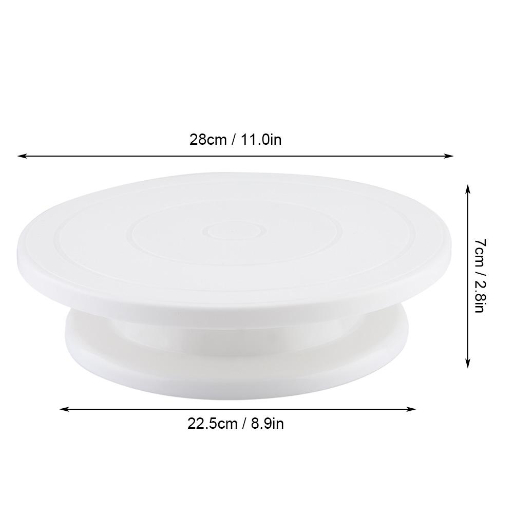 Cake Decorating Turntable Rotating Revolving Stand Pastry Baking Decoration Tool Set (White)