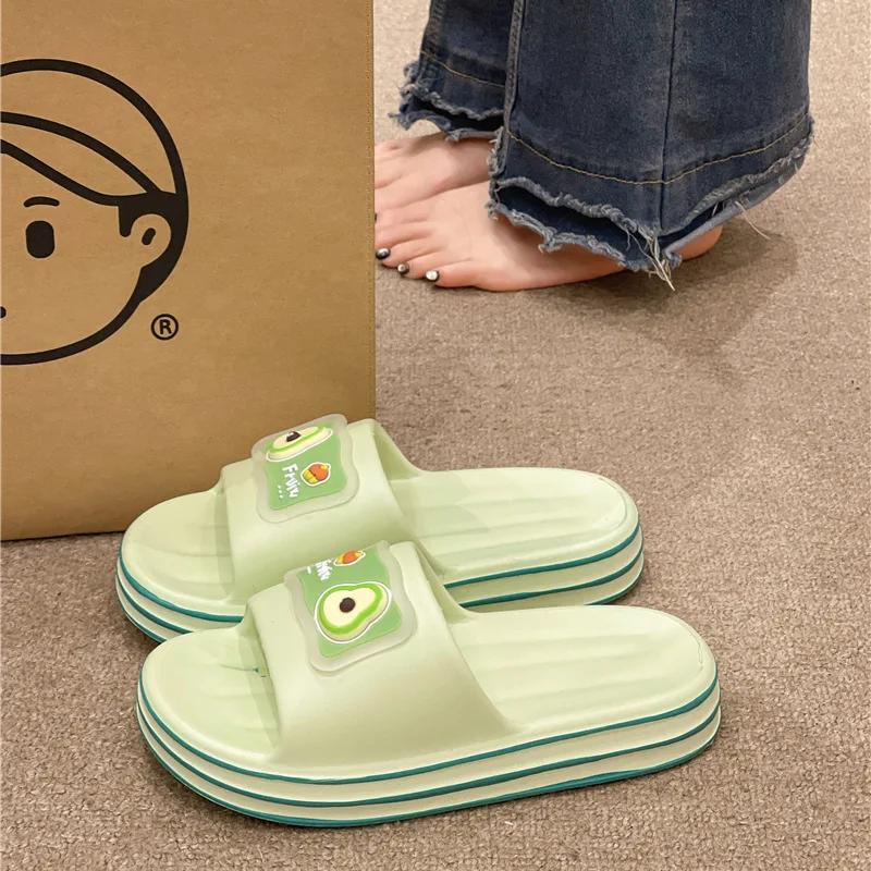 

Casual Slippers Women Home Strawberry Designer Shoes Girls Trend Summer Beach Platform Slides Flats Indoor Cartoon Cute Slipper 40-41 зелений