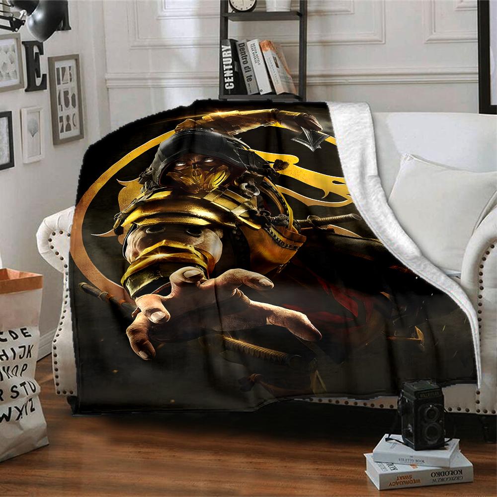 1pc Mortal Kombat4 Blanket, Gift, for Men and Women, Soft Blanket, Good for Sofa Bed Couch Travel, Lightweight Flannel Blanket