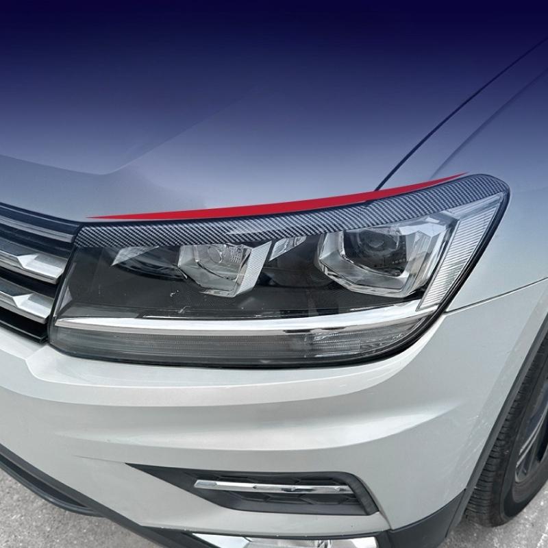 2ks Černé Krycí lišty předních světlometů Oční víčka pro Volkswagen Tiguan MK2 2017 2018 2019 2020