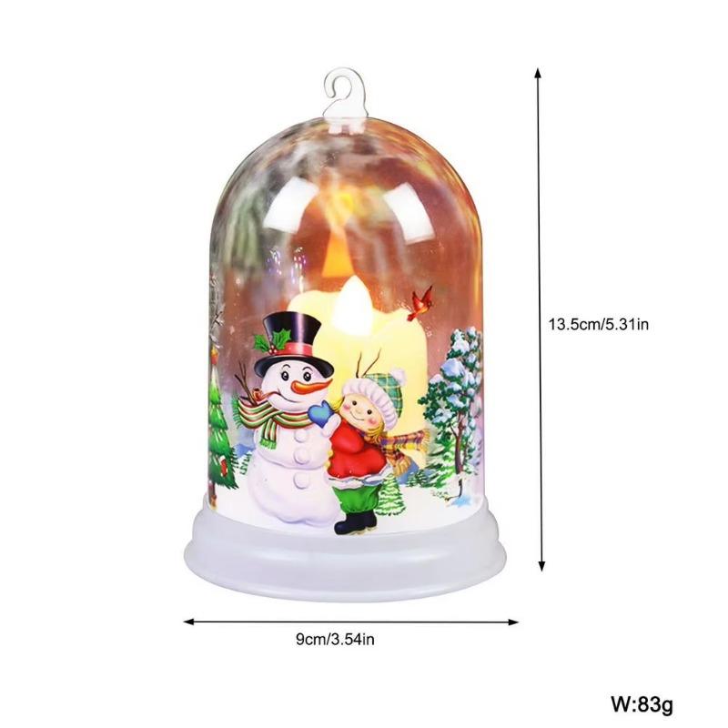 LED Candle Holder Santa Snowman Hanging Pendant Light New Year Christmas Gift Christmas Ornaments Lantern Luminous