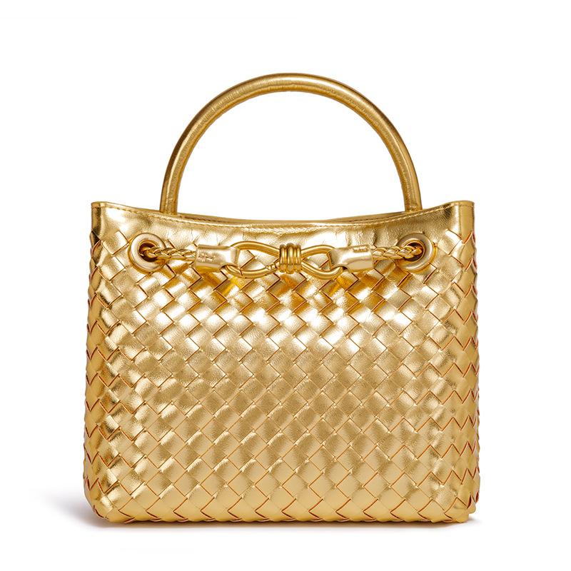 Y Butterfly New Bag Handmade Women's Woven Bag Metal Rope Buckle Shoulder Messenger Bag Portable Tote Bag