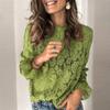 V-Neck Women's Ribbed Knit Slim Fit Cross Blouse Shirt Top